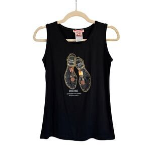 Vintage MOSCHINO CHEAP & CHIC Embellished Logo Tank Top 38 Small S